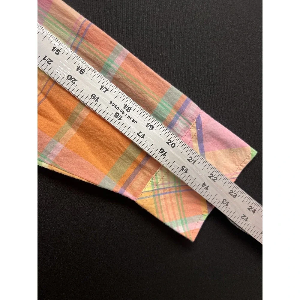 Talbots Womens Top 1XP Multicolor Plaid Long Sleeve Cotton Button Up NWOT